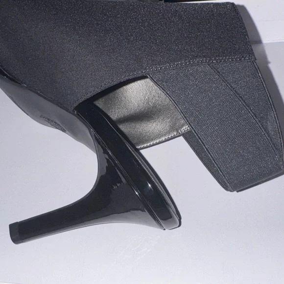 Life Stride Velocity Memory Foam Black Women's Heels Size 9.5 Peep Toe Booties - Picture 12 of 15